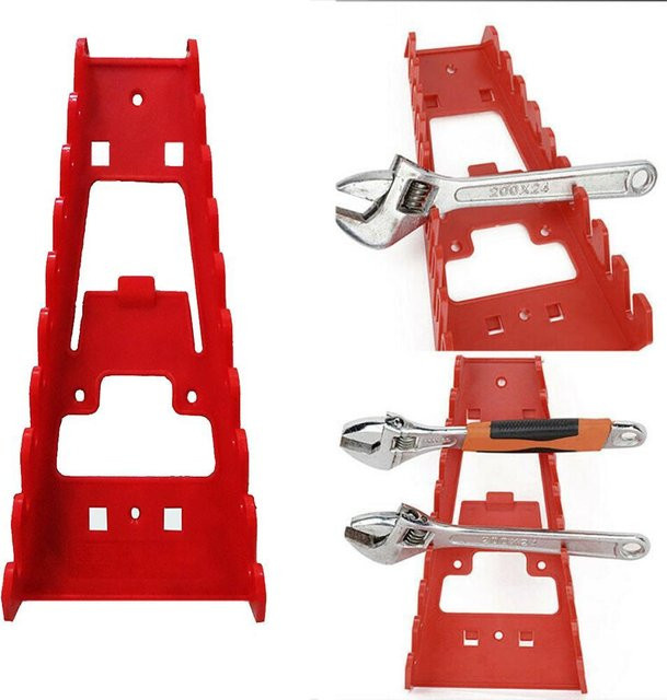 KITPIPI Schraubenschlüssel Organizer aus Kunststoff in Rot und Schwarz, Aufbewahrungs-Tray für Werkzeuge mit B/T/H: 22,0 x 12,0 x 12,0 cm - Bild 1