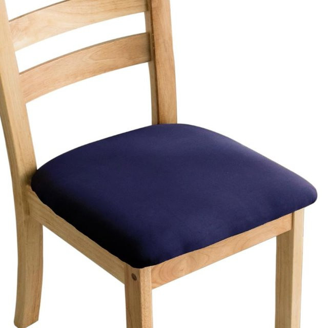 Bestbags Esszimmer Stuhlsitzbezug aus weichem Spandex in Blau, abnehmbarer und waschbarer Möbelschutz für gepolsterte Stühle - Bild 1