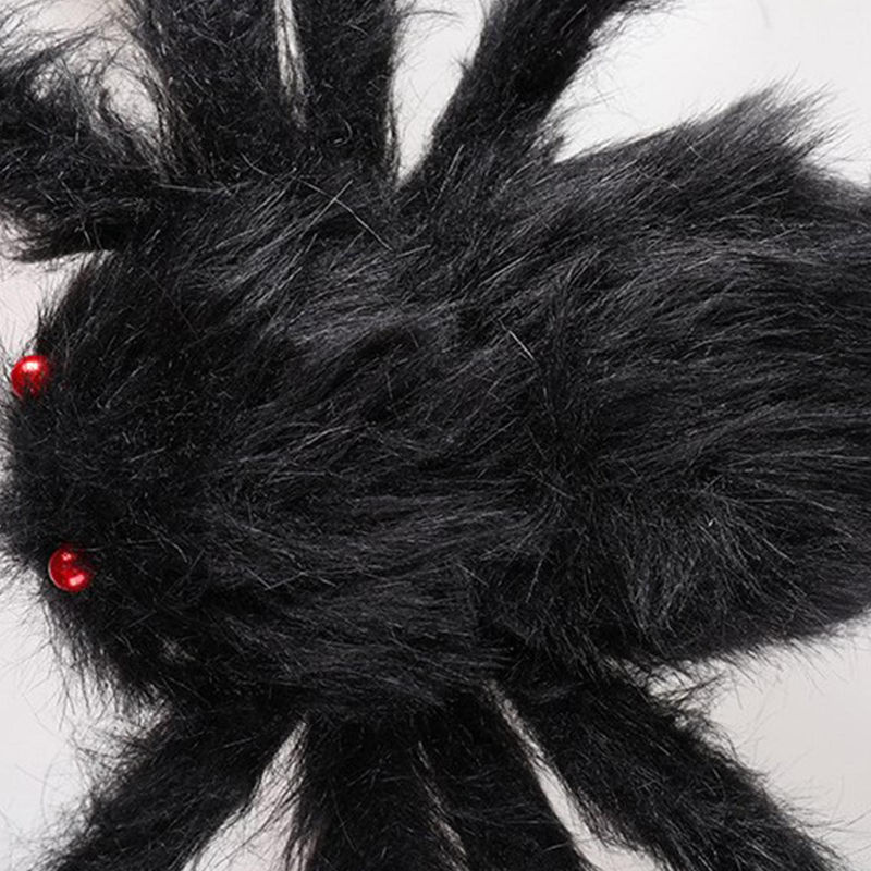 TOMTOP JMS Riesige Halloween-Spinne, schwarz, weich behaart und posierbar, Dekoration mit 90 cm Breite - Bild 4