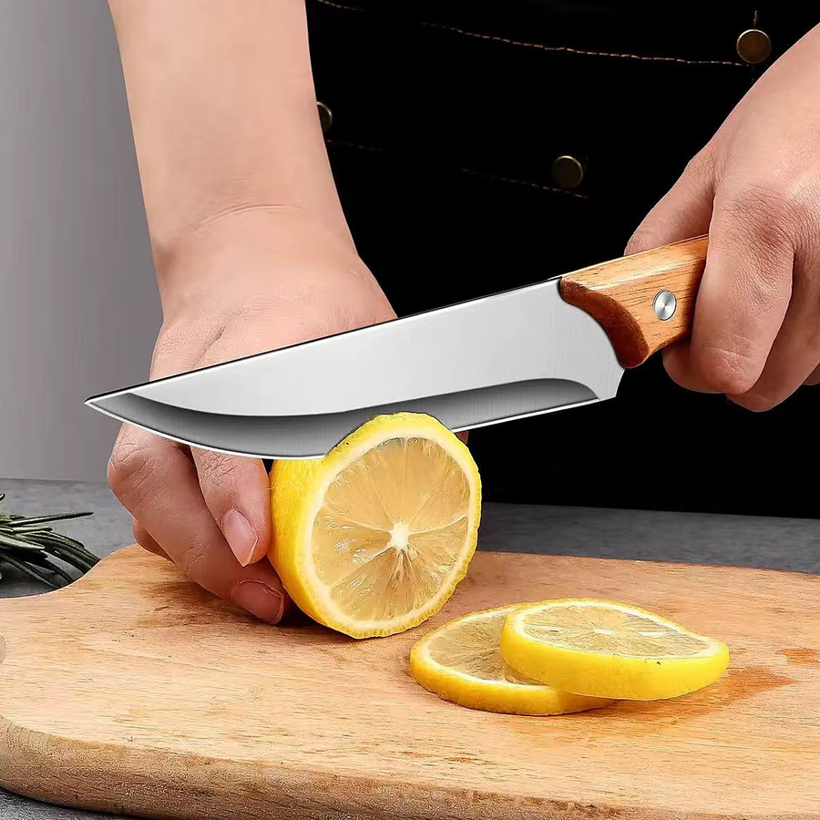 SHENJIU Paring Knife aus Edelstahl und Holz mit Messerschutz für Fleisch und Obst - Bild 3