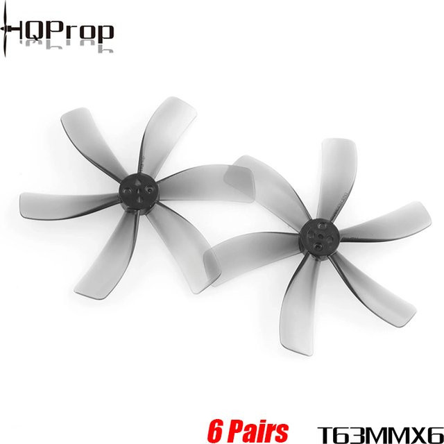HQPROP T63MMX6 6-Blatt-PC-Propeller für RC FPV Freestyle 2,5 Zoll Cinewhoop Kanaldrohne, 6 Paar, Hellgrau - Bild 1