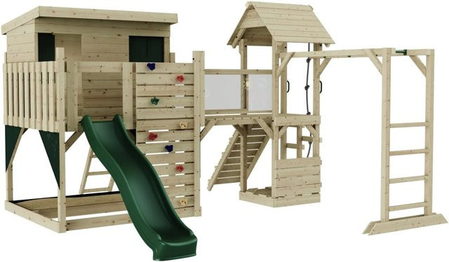 OutdoorToys Spielturm Isak aus Holz in Dunkelgrün - Bild 1