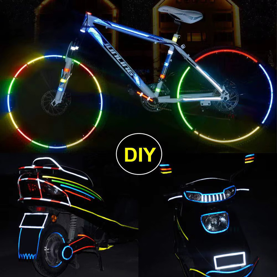 Satop Cinta Reflektierende Warnbänder für Fahrrad und Auto, 8 m Länge, Blau und Mehrfarbig - Bild 3