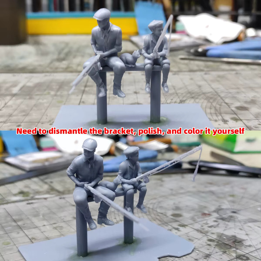 CorMake Zivile Menschen am Kai Angeln, Modellbausatz, 1:87 (Spur H0) - Bild 2