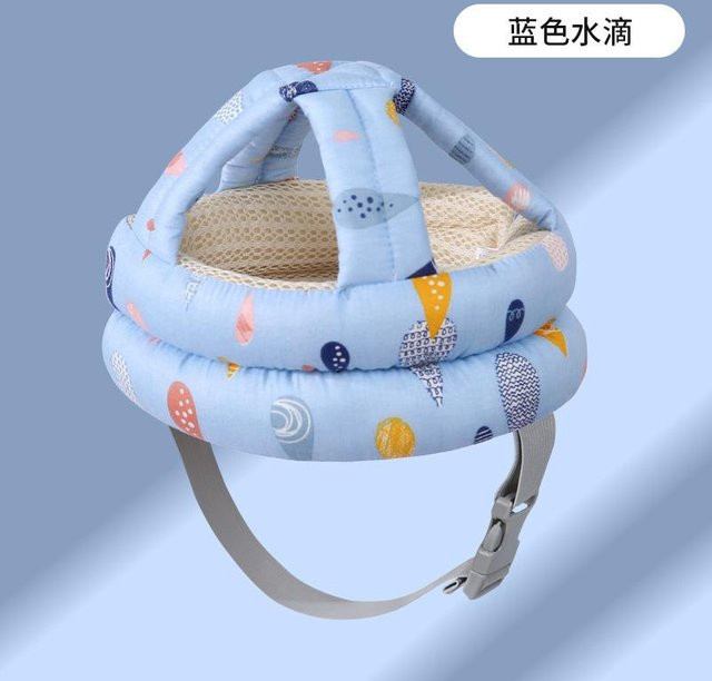 Binchi Fitness Baby-Sicherheitshelm Kopfschutzmütze in Blau mit verstellbarem Anti-Sturz-Pad aus Textil und Schaumstoff - Bild 1