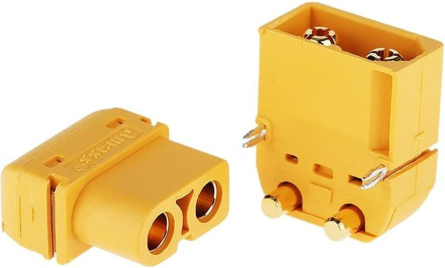 Amass XT60PW Stecker Set 90 Grad männlich und weiblich in Gelb für Batterie, Controller und Ladegerät, 20 Stück - Bild 1