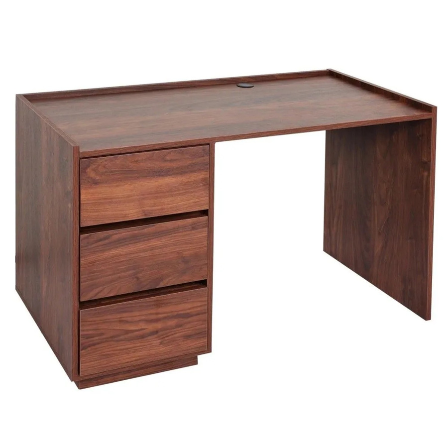 Schreibtisch MCW J78 in Walnuss-Optik mit Schublade und Kabeldurchlass, B/T/H: 121 x 60 x 78 cm - Bild 2