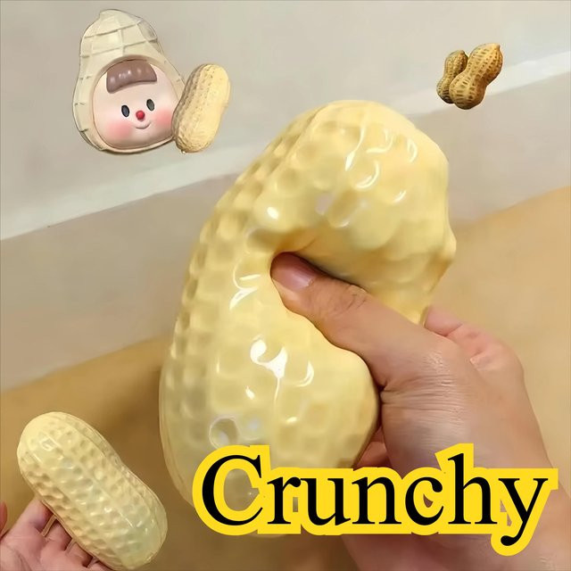 Erdnuss Stressball, Squishy Spielzeug, beige - Bild 1