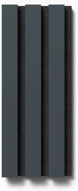 Denpanels Akustikpaneel Muster Linoleum Smokey Blue mit schwarzem Filz in Streifenoptik, B: 29,5 cm, H: 15 cm - Bild 1