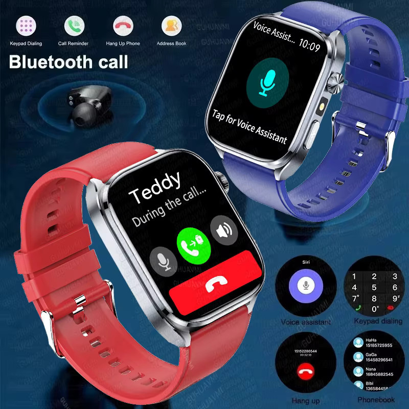 GUHUAVMI Smartwatch mit 2,0 Zoll AMOLED Display für Körperfettanalyse, EKG, Blutdruck und Anruffunktion in Schwarz - Bild 6