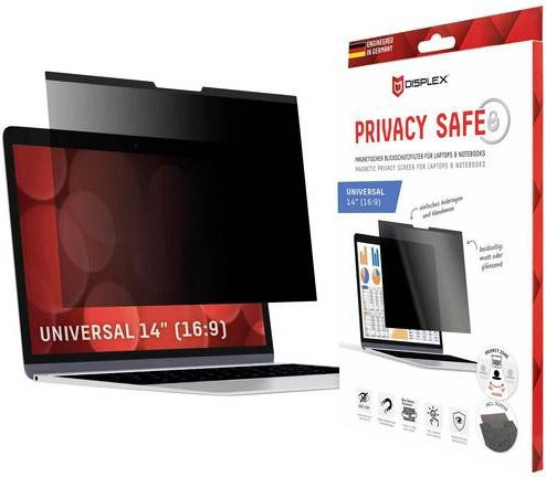 E.V.I. DISPLEX Privacy Safe Blickschutzfilter Universal für 14 Zoll Notebooks, 16:9, Schwarz - Bild 2