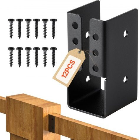 VEVOR Concealed Joist Hanger aus Stahl, 12 Stück, Schwarz, für 49 x 92 mm Balken - Bild 1