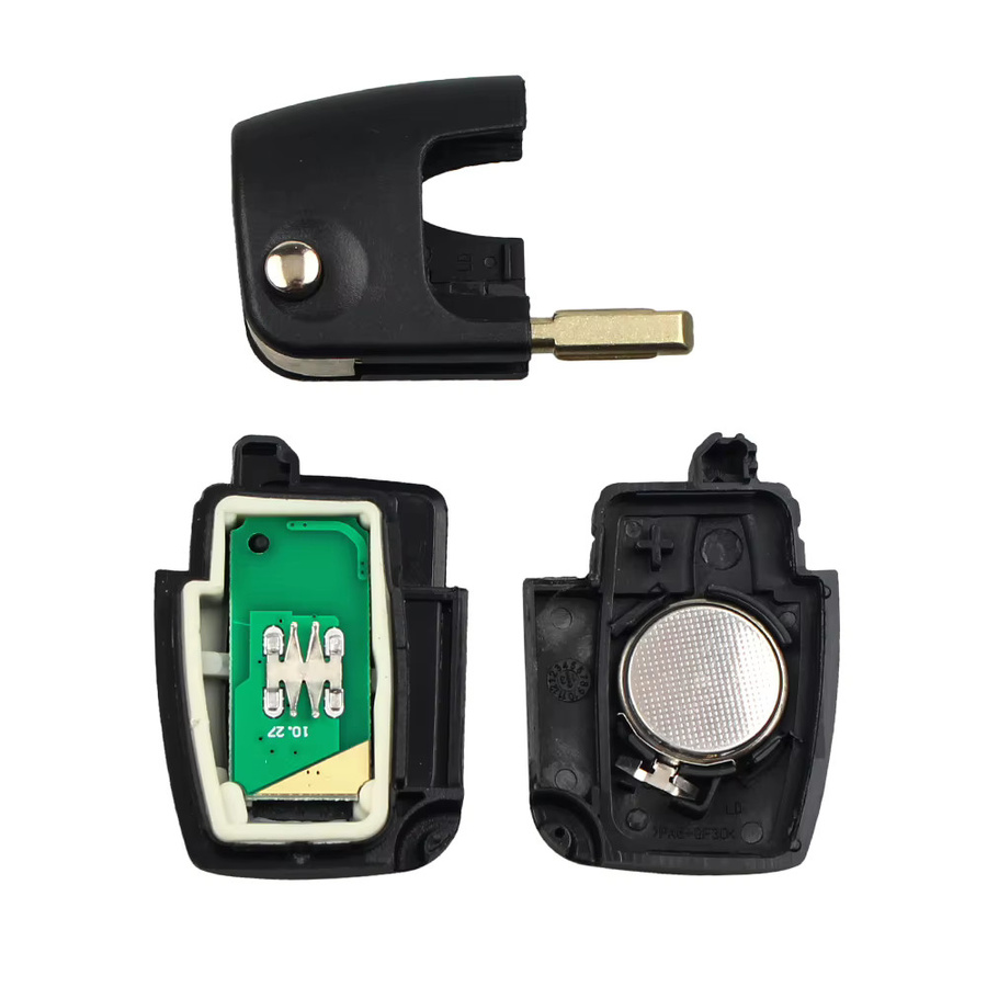 KEYYOU Flip Remote Key für Ford Fusion Mondeo Focus Fiesta Galaxy mit Transponder Chip 4D60/4D63 433MHz Original Schlüssel FO21 Klinge in Schwarz - Bild 3