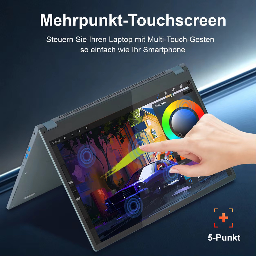 Ninkear YBook15 2-in-1 Convertible Laptop mit 15,6 Zoll FHD IPS Touchscreen, AMD Ryzen 3 3250U, 16GB RAM, 512GB SSD und Windows 11 - Bild 4