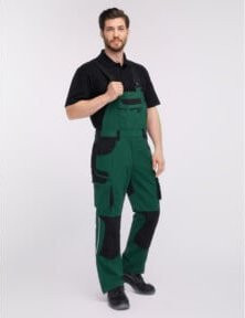 Pionier Latzhose TOOLS PLUS in grün/schwarz mit Reflexstreifen und Kniepolstertaschen, Größe 64 - Bild 1