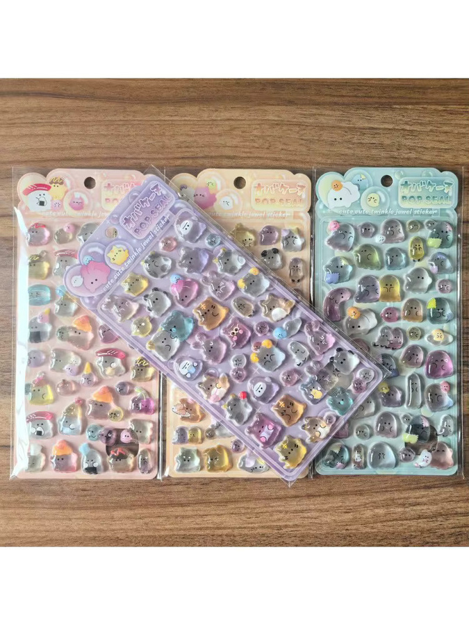 4 Stück transparente Pop-Seal-Aufkleber in Multicolour für Tagebücher, Telefone und DIY-Bastelarbeiten von Golden Memory Stickers Store - Bild 2