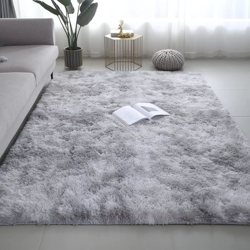 VIKAMA Ultra-weicher flauschiger Teppich in Grau für Wohnzimmer, Schlafzimmer und Kinderzimmer - Bild 3