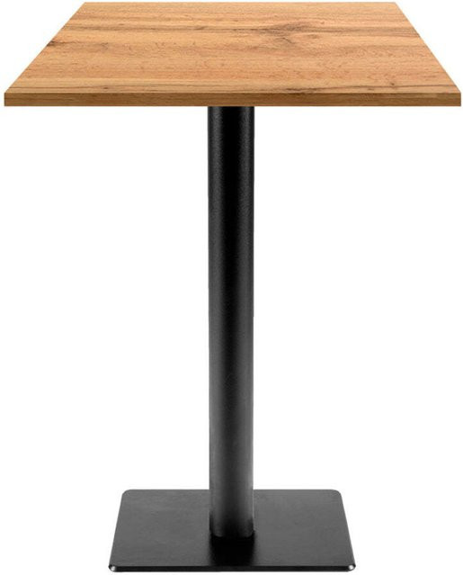 RestooTab Stehtisch Milan T quadratisch in Eiche Dekor mit schwarzem Gestell, B/T/H: 60 x 60 x 113 cm - Bild 1