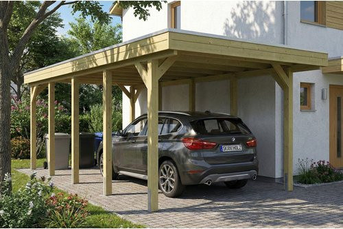 SKANHOLZ Carport Friesland aus Fichte mit EPDM-Dach in Grün, B/T: 708 x 320 cm - Bild 1