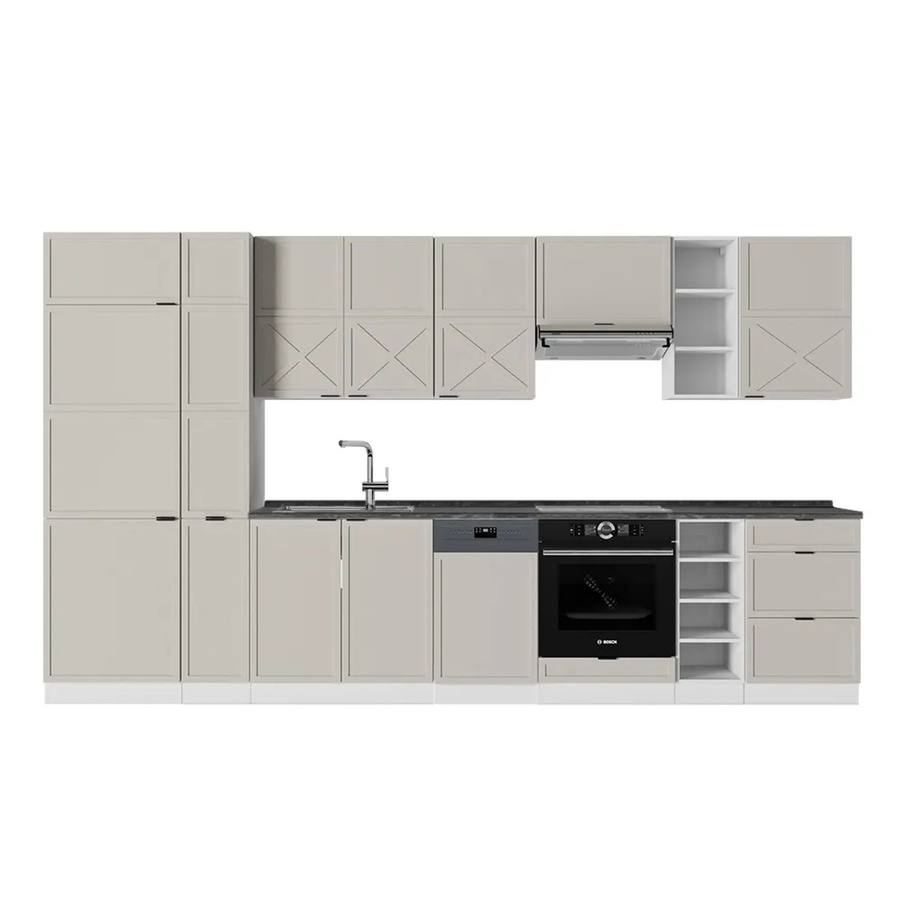 Vicco Fame-Line Küchenzeile in GrauBeige/Weiß mit Anthrazit, Breite: 355 cm - Bild 2