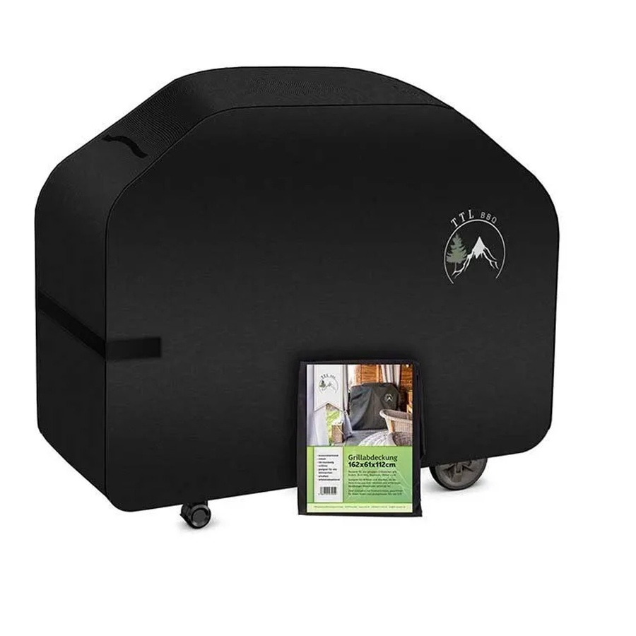 TTL BBQ Premium Grillabdeckung für Gasgrills, wetterfeste Schutzhaube aus 600D Oxford Gewebe, Schwarz, B/T/H: 162 x 61 x 112 cm - Bild 2