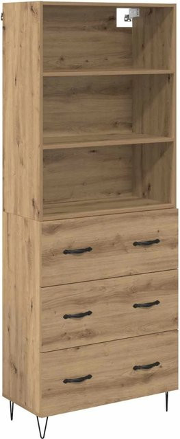 vidaXL Highboard 2-teilig mit Schubladen in Artisan-Eiche, Farbe: Braun, H x B x T: 180 x 32,5 x 32,5 cm - Bild 1