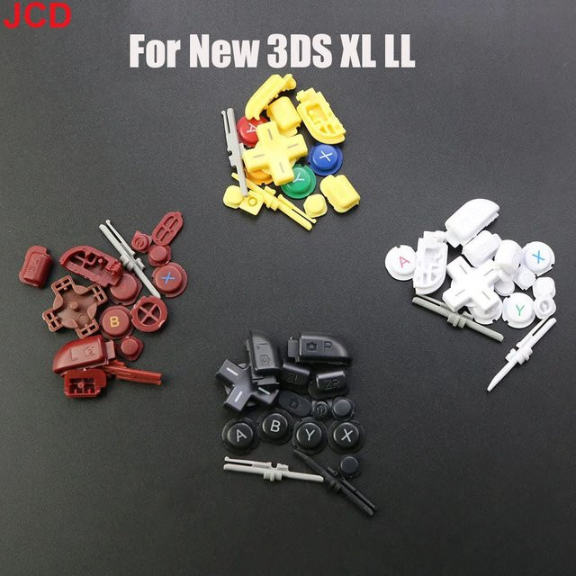 JCD Komplettes Ersatzteil-Set für New 3DS XL und 3DS LL in Schwarz mit D-Pad, A B X Y L R ZL ZR und Ein/Aus-Tasten - Bild 1