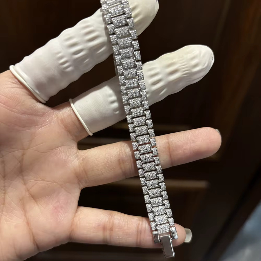 IGOTOS Uhrenkettenarmband, 925 Silber, Moissanit, Unisex - Bild 2