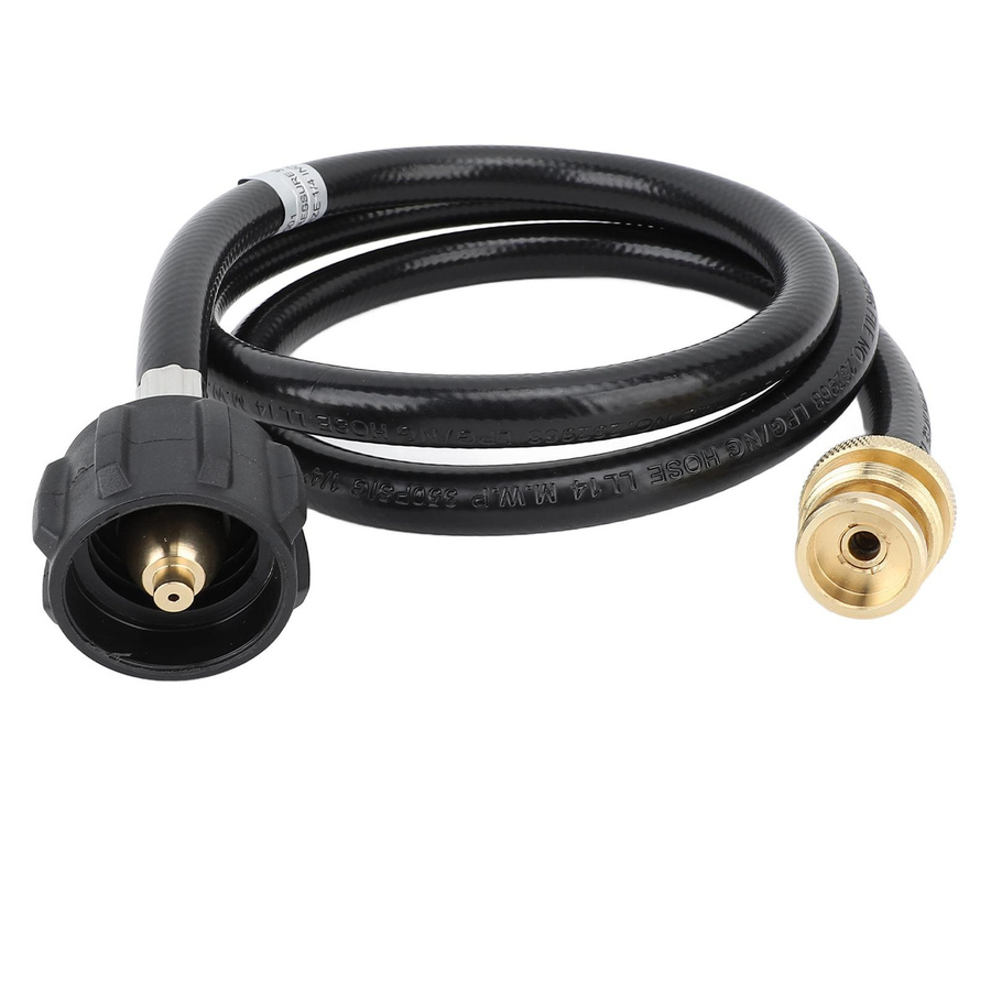 Igeteck Propan-Adapter-Schlauch mit QCC1-Messinganschluss für die Umwandlung von 1lb auf 20lb Gasflaschen, Schwarz, Länge: 122 cm - Bild 2