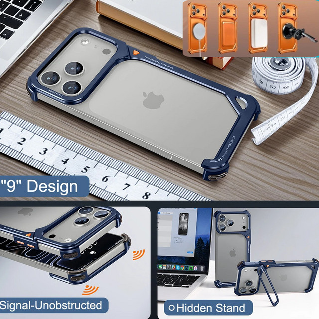 Eary Ultra Minimalist Frame Case für iPhone 17 Pro Max mit Aluminiumschale, Linsenhalter und MagSafe Wireless Charging Kompatibilität - Bild 1