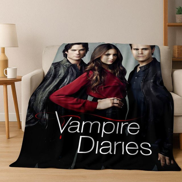 The Vampire Diaries Damon Salvatore Flanellldecke Schwarz B/B/H: 75 x 90 cm - Bild 1