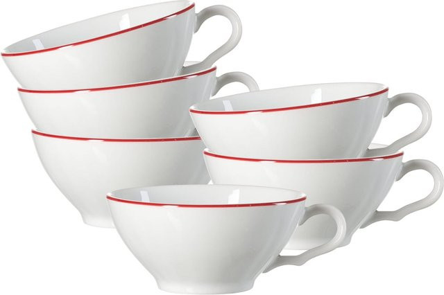 Ritzenhoff & Breker Teetassen Ostfriese aus Porzellan, Weiß, 6er Set, 100 ml - Bild 1