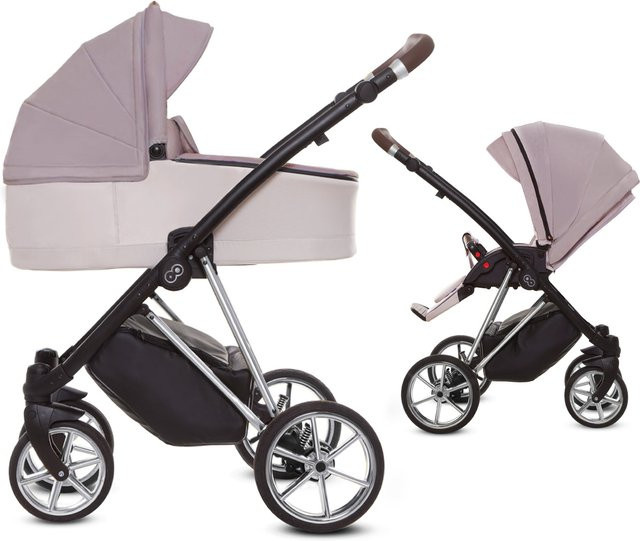 TPFLiving 2in1 Kinderwagen Ultra Stoff in Pastel mit Chromgestell - Bild 1