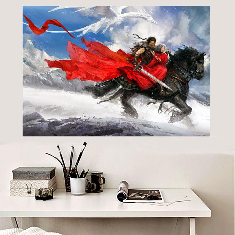 FIYO Diamond Painting Ritter Motiv als DIY Diamant Malerei mit Leinwand in Multicolor, Breite: 20 cm, Höhe: 30 cm - Bild 2