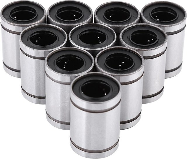 10 Stück LM12UU Linearkugellager Buchsen aus Stahl in Silber für 12mm Stangen, ideal für 3D Drucker und CNC Teile - Bild 1