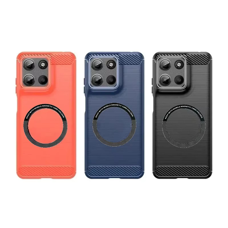 Magnetische Silikon Schutzhülle aus Carbon Fiber für Motorola Moto G57 G67 G06 G86 G56 G66 Edge 70 60 S Pro Fusion Stylus in Schwarz oder Blau - Bild 4