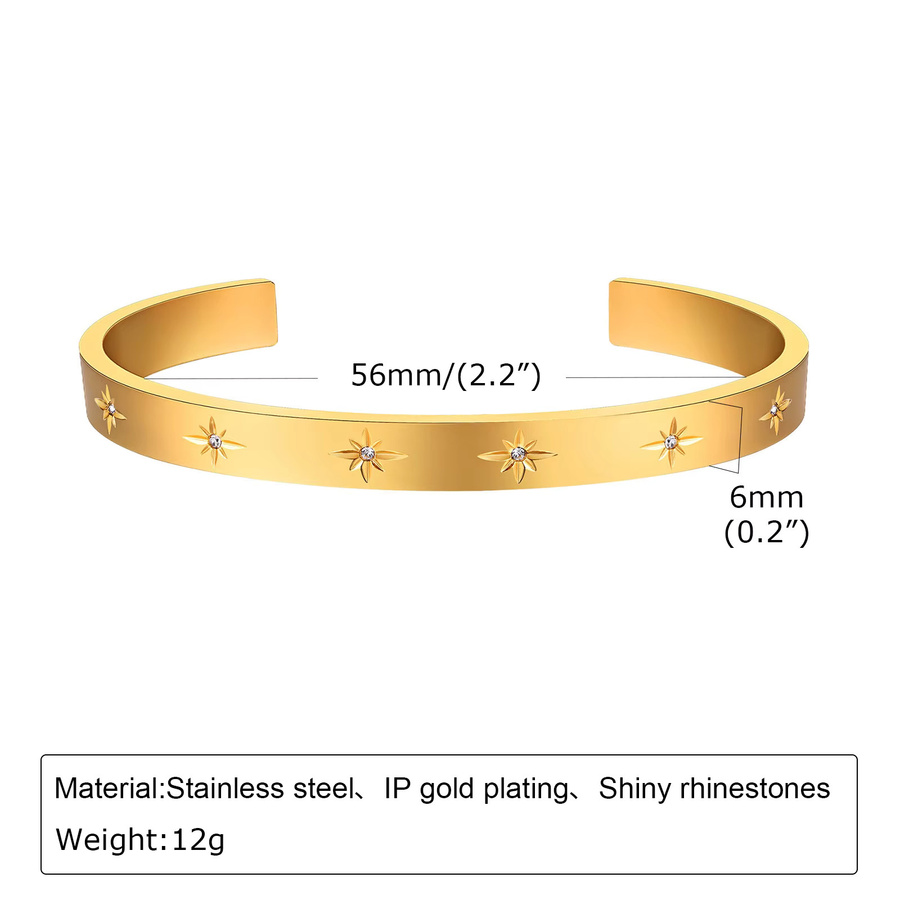 Meaeguet Armreif Stern Starburst, Edelstahl, Zirkonia, Damen - Bild 2