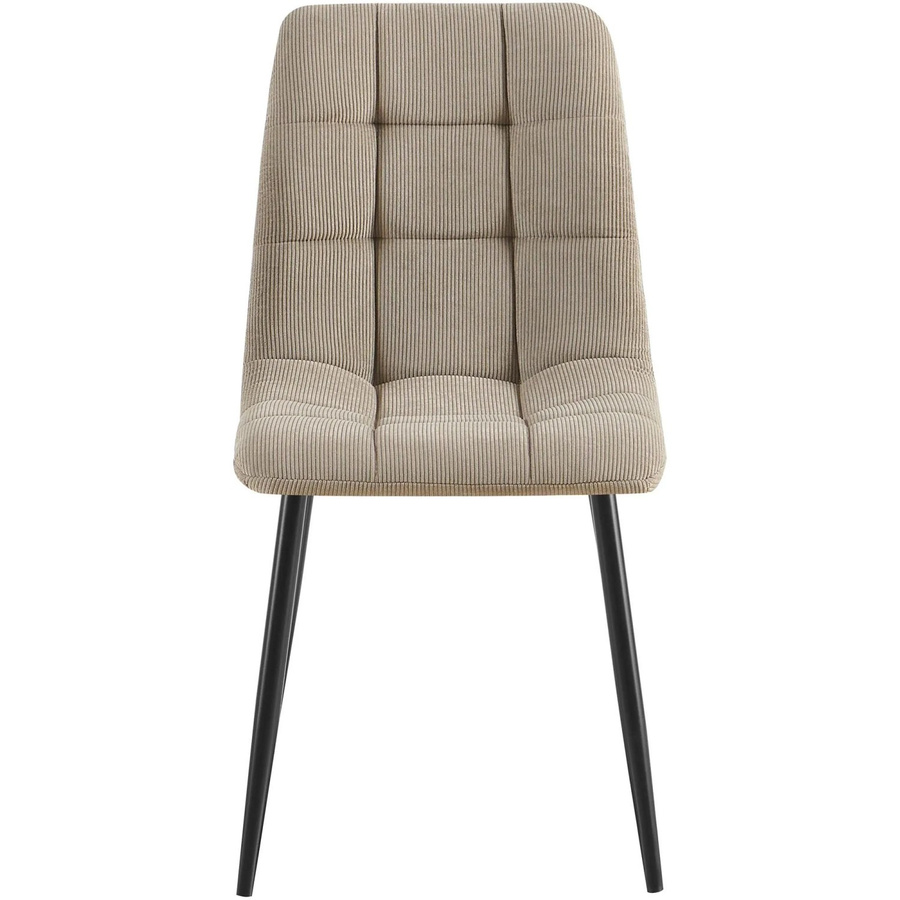 2er Set Esszimmerstühle DELUKE FANOR in Taupe mit Cord-Bezug, moderne Küchenstühle mit Steppmuster, B/T/H: 45 x 55 x 84 cm - Bild 2