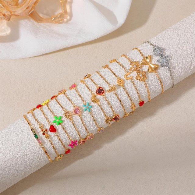 Erpels Armband, Gold, Bunt, Zirkonia, Blume - Bild 1