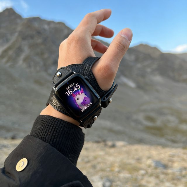 SANJIAOTANG Uhrenarmband Leder, Schwarz, Unisex - Bild 1