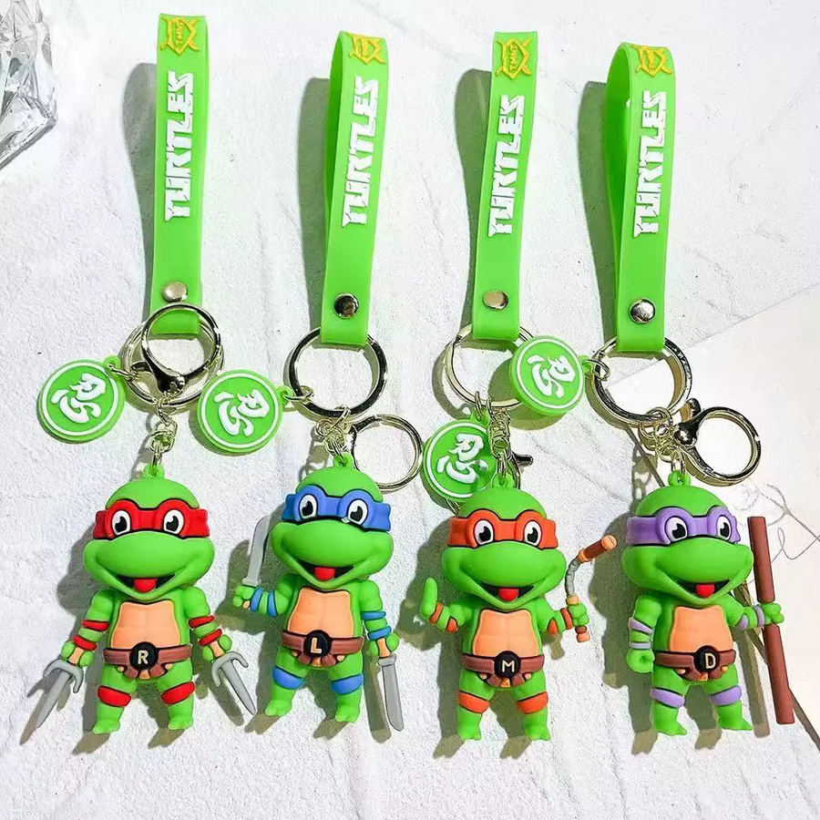 Bandai Teenage Mutant Ninja Turtles Figuren-Schlüsselanhänger-Set, 4-teiliges Set - Bild 2