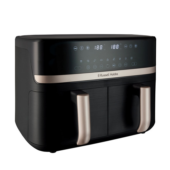 Russell Hobbs SatisFry Air 27680-56 Doppel-Heißluftfritteuse mit 9 l Fassungsvermögen, 2800 Watt, Dual Zone und Touch-Display, Schwarz - Bild 1