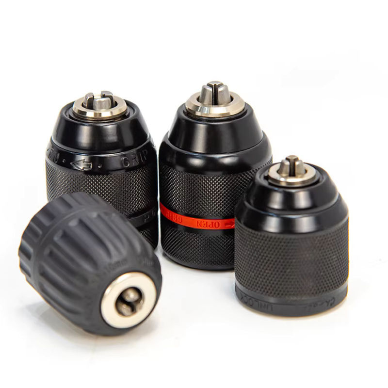 Selbstsicherndes Bohrfutter mit Sechskantschaft und SDS-Plus-Vierkantschlüssel, 0,8–10 mm (3/8–24 UNF) auf 2–13 mm (1/2–20 UNF) Konverter, schwarz - Bild 2