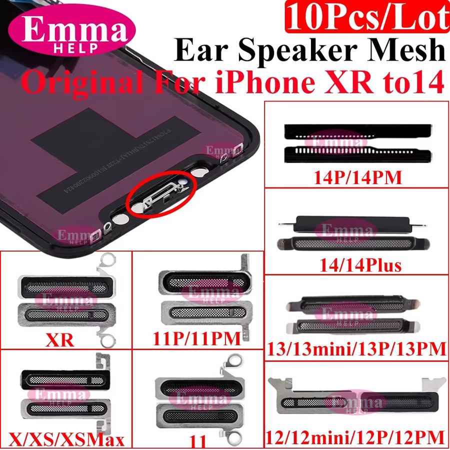 10 Stück Staubschutz-Mesh-Grill Aufkleber für Apple iPhone 11 bis iPhone 17 Pro Max in Schwarz - Bild 2