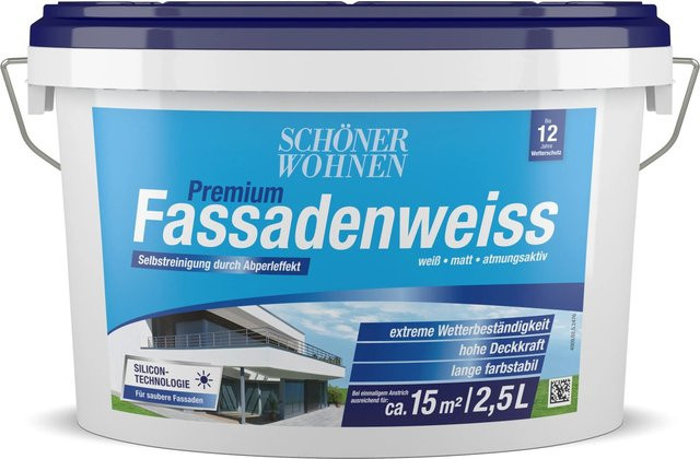 Schöner Wohnen Premium Fassadenweiss, Weiß, Matt, 2,5 l - Bild 1