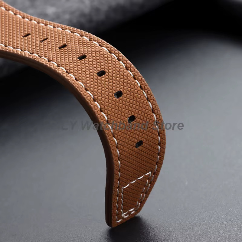 Smartwatch-Armband Leder, Rindsleder, Metall-Dornschließe, Unisex - Bild 2