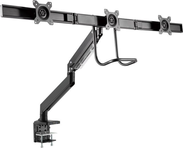 InLine Tischhalterung mit Lifter und USB 3.0 für bis zu 3 Monitore bis 69 cm in Schwarz (23172A) - Bild 1