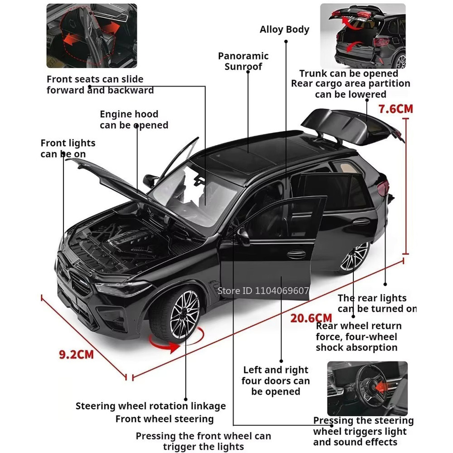 MAKEDA Auto-Modell X5M 325LI, Spielzeug aus Legierung, 1:24 - Bild 2
