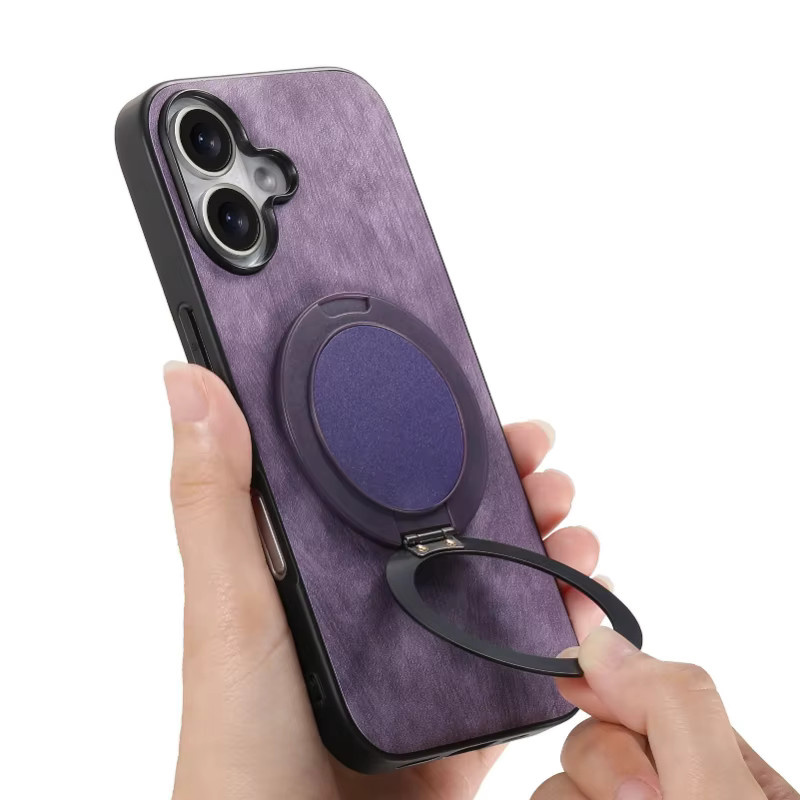 CHUBAN Magnetische PU-Lederhülle mit 360-Grad-Drehständer für iPhone in Blau - Bild 4