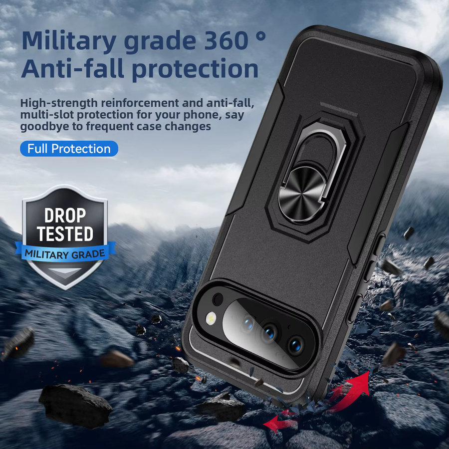 Robuste Hybrid-Handyhülle mit magnetischem Ringständer für Google Pixel 10, 9, Pro, XL, 8A, 7A, 6A, 6, 7, 8 Pro in Weiß oder Pink - Bild 3